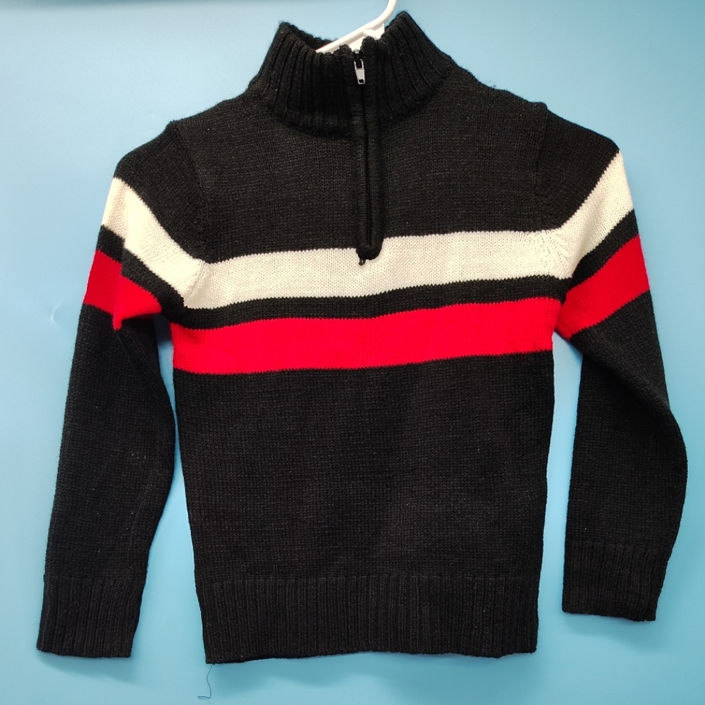 Kids Black and Red Striped Sweater